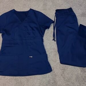 GREYS ANATOMY Navy Blue Scrub Set
